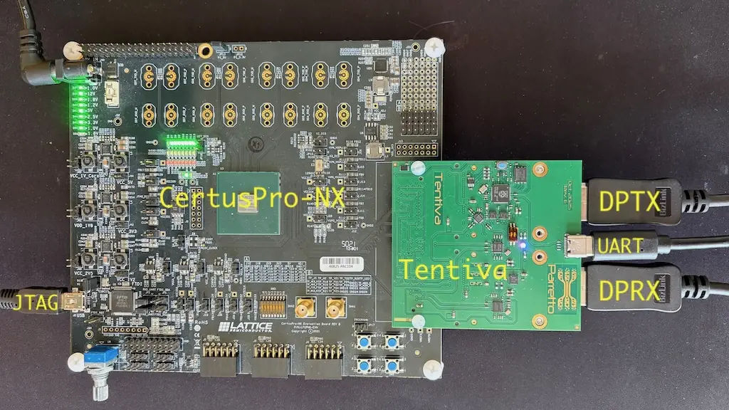 Lattice CertusPro-NX evaluation board setup